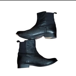 🌹FRYE MOLLY GORE SHORT BLACK ANKLE LEATHER BOOTS